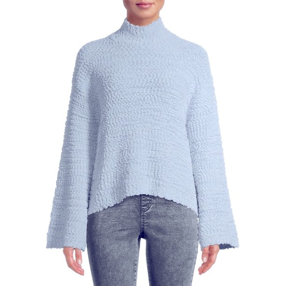 Dreamers Sweaters - Periwinkle Popcorn Mock Turtleneck